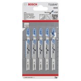 Bosch - Kırılmaya Karşı Dayanıklı Seri Metal İçin T 118 AF Dekupaj Testeresi Bıçağı - 5'Li Paket
