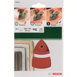 Bosch - Multi Zımpara Kağıdı 10'lu, 102 x 62/93 mm 240 Kum 11 Delik