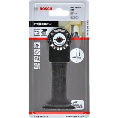 Bosch - Starlock Max - MAII 52 APB - BIM Ahşap ve Metal İçin Daldırmalı Testere Bıçağı 1'li