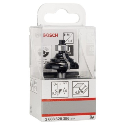 Bosch - Standard Seri Ahşap İçin Çift Oluklu Sert Metal Kenar Biçimlendirme Frezesi 8*9,5*57 mm