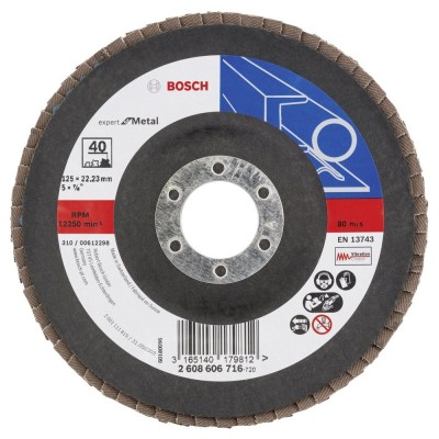 Bosch - 125 mm 40 Kum Expert Serisi Metal Flap Disk