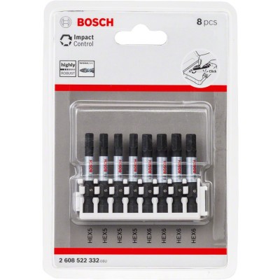 Bosch - Impact Control Serisi Vidalama Ucu 8'li H5x4/H6x4 *50mm