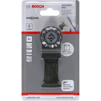 Bosch - Starlock - AIZ 32 EPC - HCS Ahşap İçin Daldırmalı Testere Bıçağı 5'li