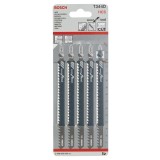 Bosch - Hızlı Kesim Serisi Ahşap İçin T 344 D Dekupaj Testeresi Bıçağı - 5'Li Paket