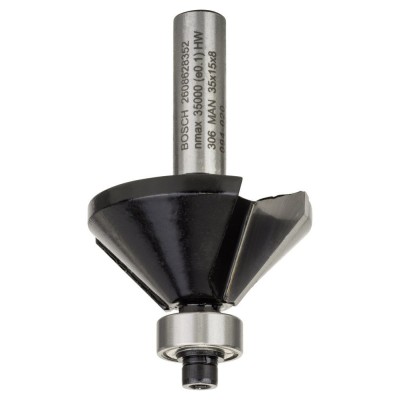 Bosch - Standard Seri Ahşap İçin Çift Oluklu, Sert Metal Bilya Yataklı Pah Açma Frezesi 8*11*45 mm