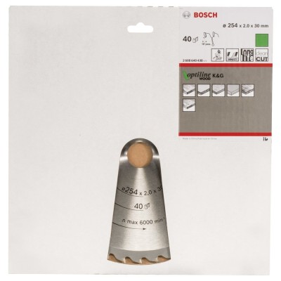 Bosch - Optiline Serisi Ahşap için Daire Testere Bıçağı 254*30 mm 40 Diş